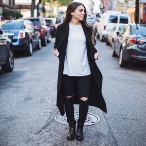Missguided black oversized waterfall duster jacket